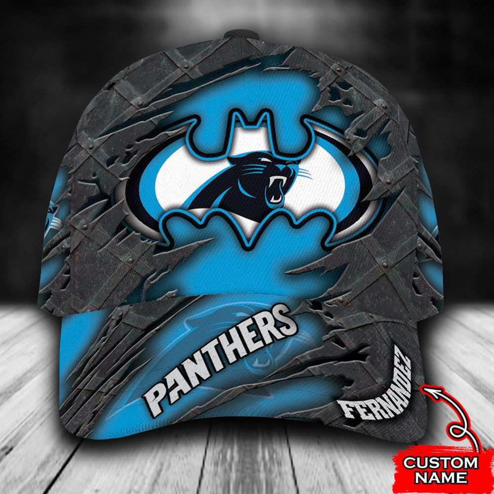 Personalized Carolina Panthers Batman Logo All Over Print 3D Baseball Cap – Blue