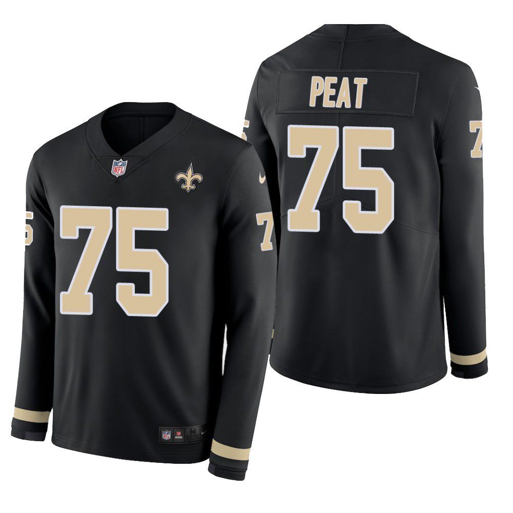 New Orleans Saints Andrus Peat Therma Long Sleeve Mens Jersey Black