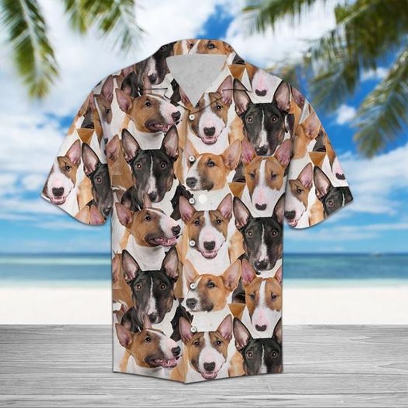 Miniature Bull Terrier White Nice Design Unisex Hawaii Shirt For Men And Women Ha109705