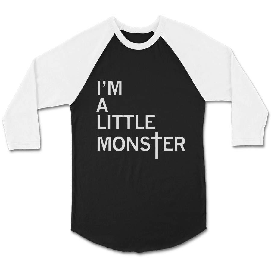 I’m A Little Monster Lady Gaga Vtg CPY Unisex 3/4 Sleeve Baseball T-Shirt