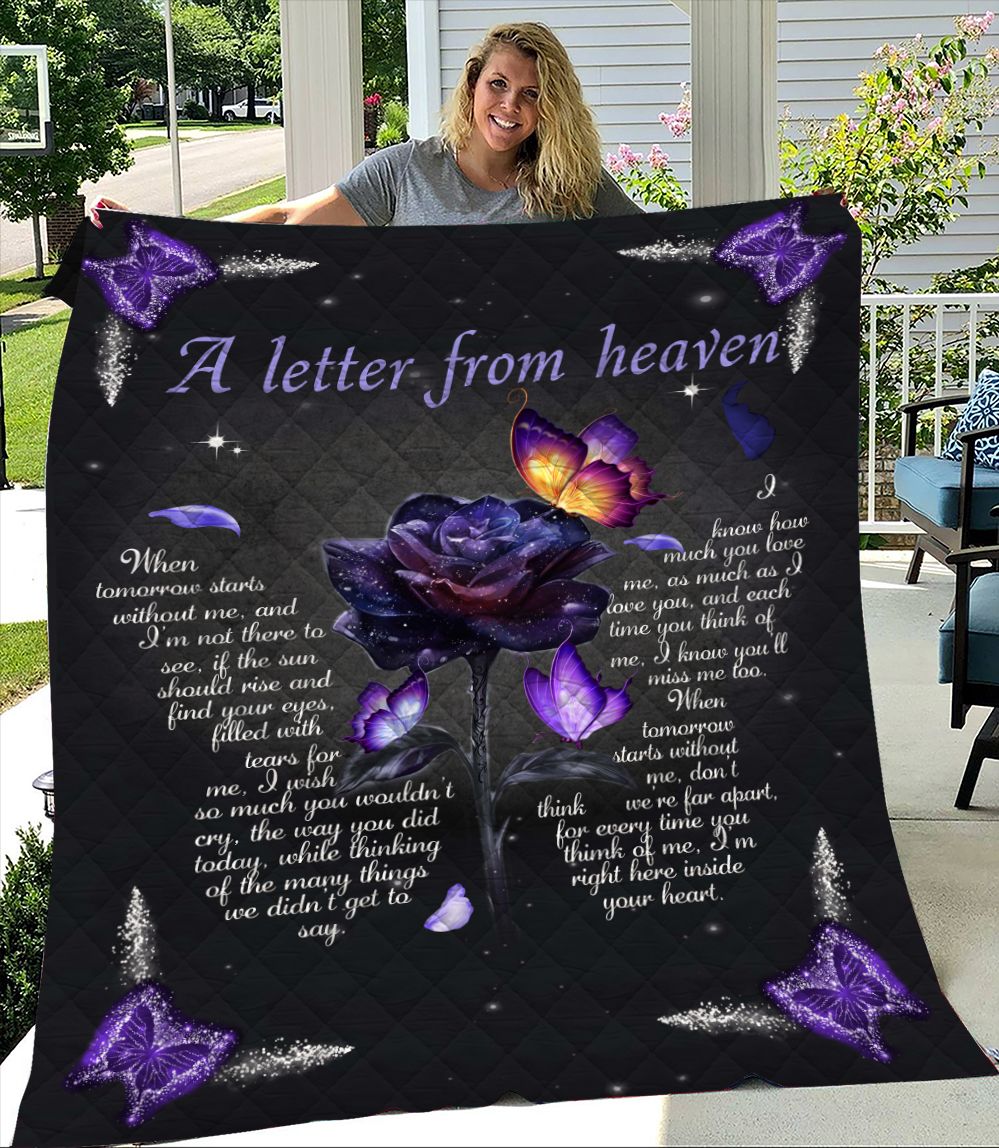 Blanket Purple Butterfly Flower A Letter From Heaven Quilt