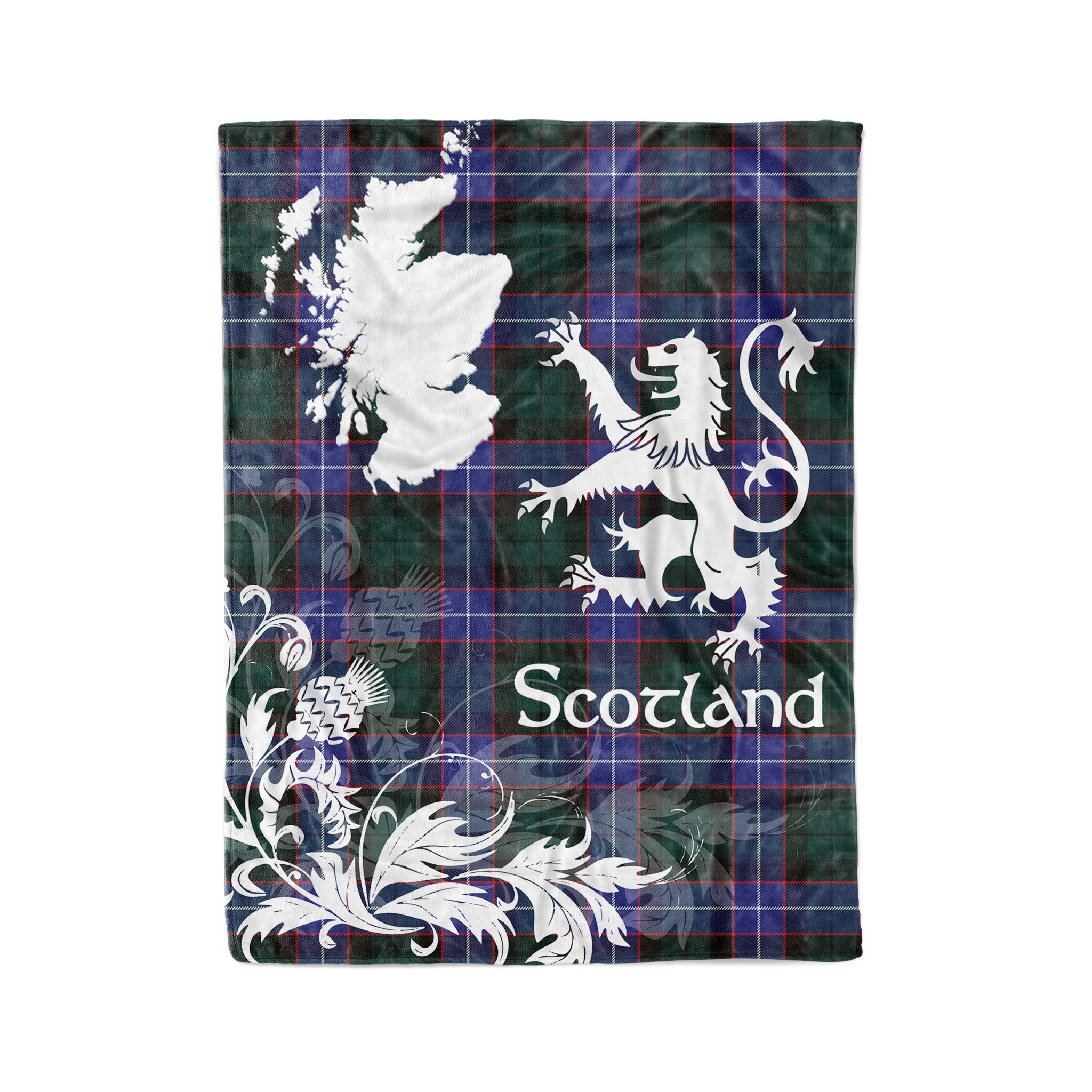 Tartan Plaid Fleece Blanket Tartan Blanket Thistle And Lion Scottish Clan Hunter Plaid Blanket