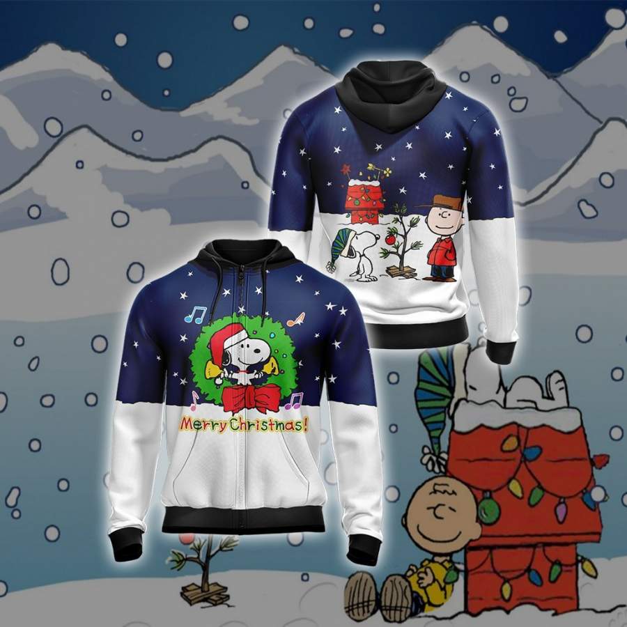 Snoopy x Christmas Unisex Zip Up Hoodie