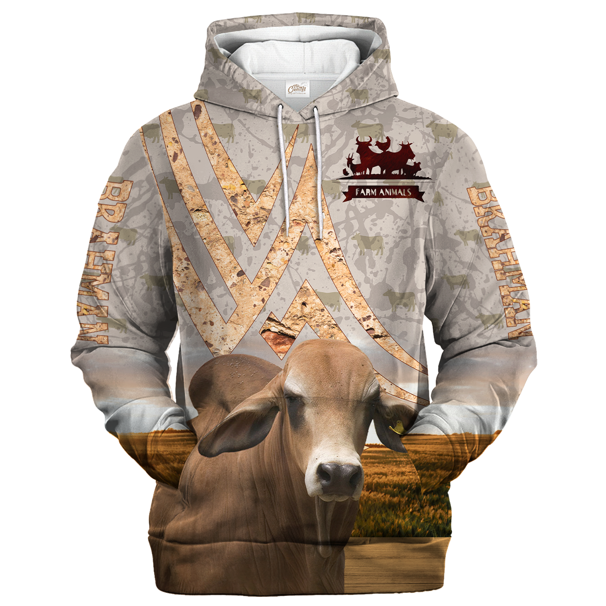 Brahman On A Stone Background Hoodie, Hoodie For Men Women