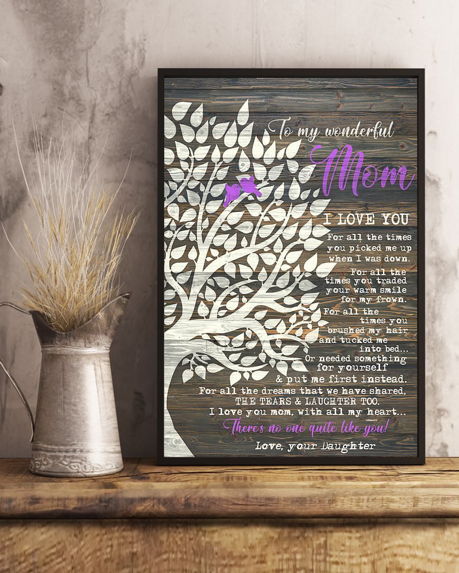 To My Wonderful Mom Tree I Love You For All The Times You Portrait Poster And Canvas Gift For Mom Home Decor Wall Art Visual Art