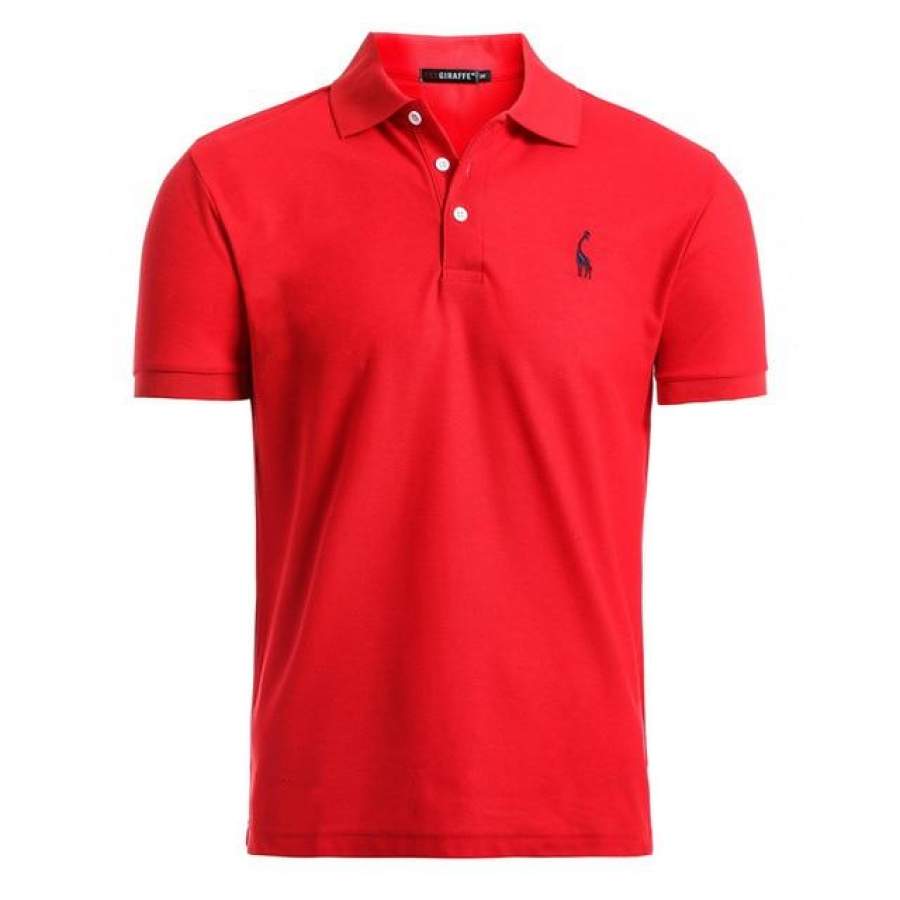 NEGIZBER New Man Polo Shirt Mens Casual Deer Embroidery Cotton Polo shirt