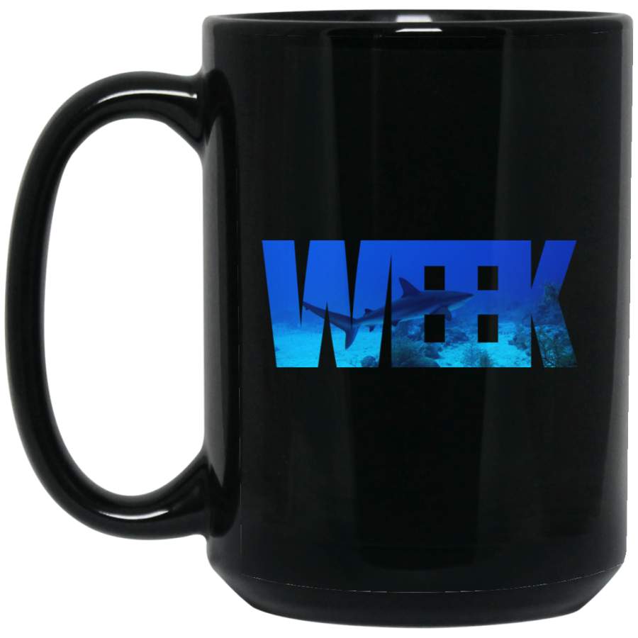 Week of The Shark New Novelty Graphic BM15OZ 15 oz. Black Mug