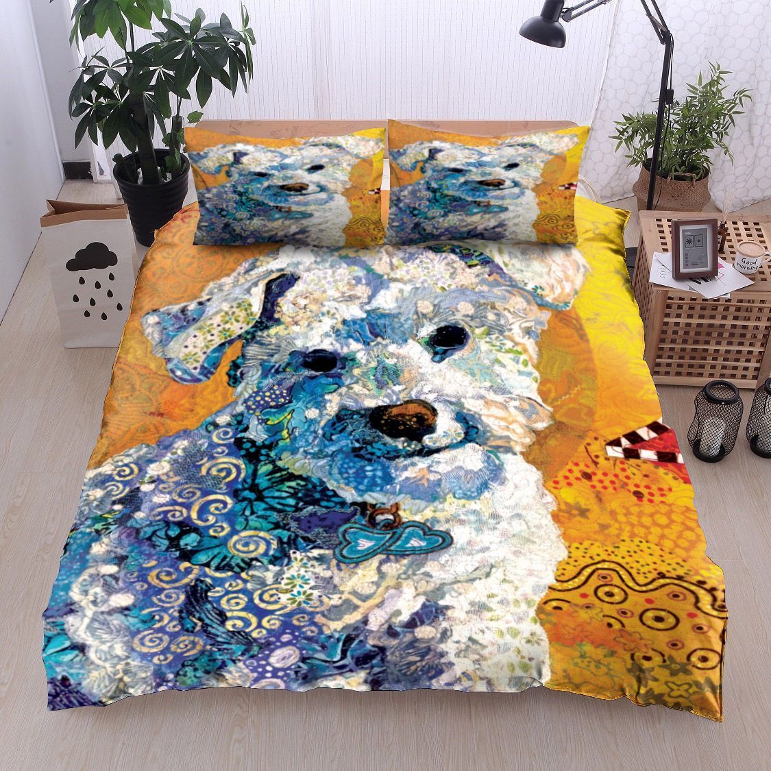 White Puppy Maltese Dog Bedding Set All Over Prints