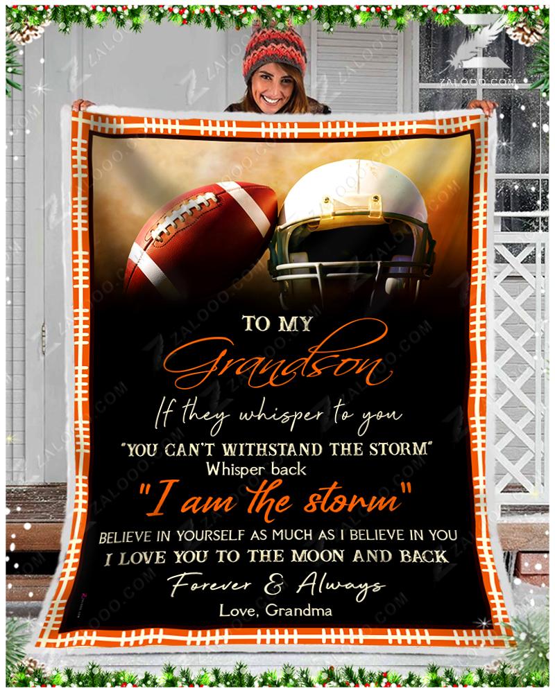 Football  – To My Grandson – I Love You Quilt Blanket Ep1536
