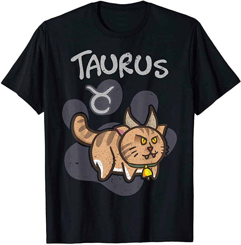 Taurus Cat Zodiac Sign Astrology Funny Kitten Cats Horoscope T-Shirt