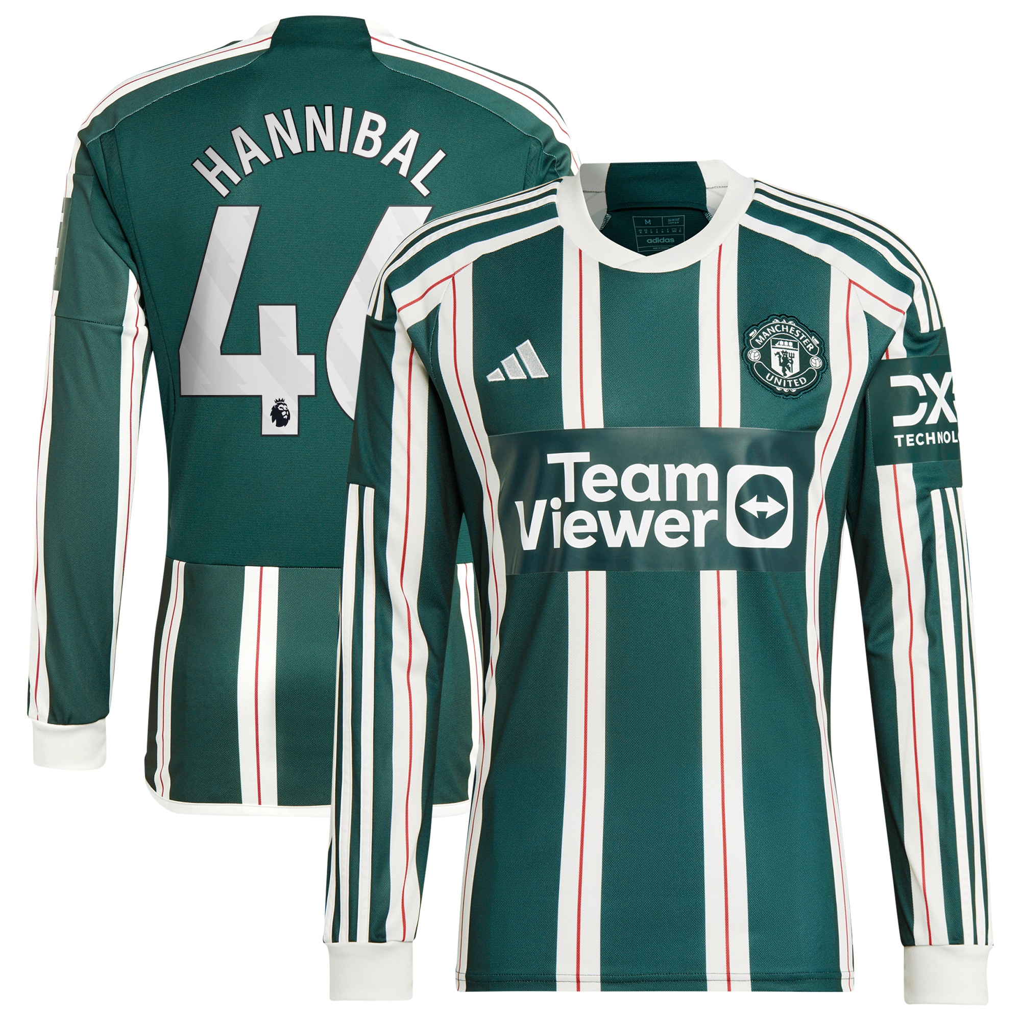 Hannibal Mejbri Manchester United Long Sleeve Replica Player Jersey  Green