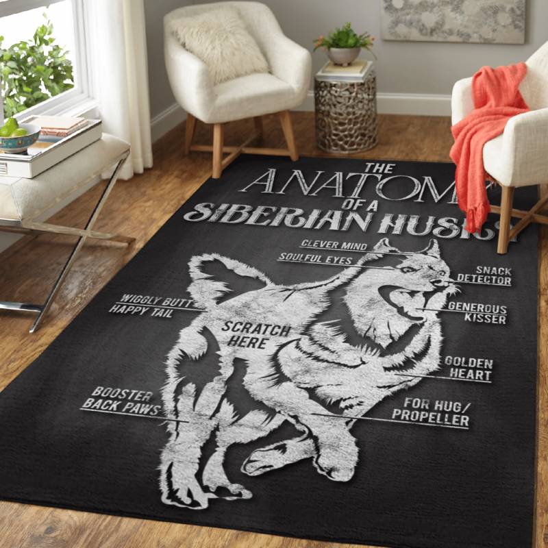 Siberian Husky Anatomy – Animals Area Rug Carpet