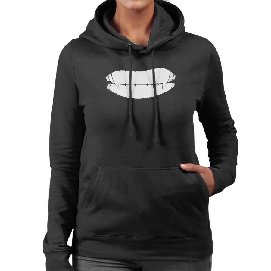 Japanese Manga Vampire Teeth Baring Women’s Hooded Sweatshirt