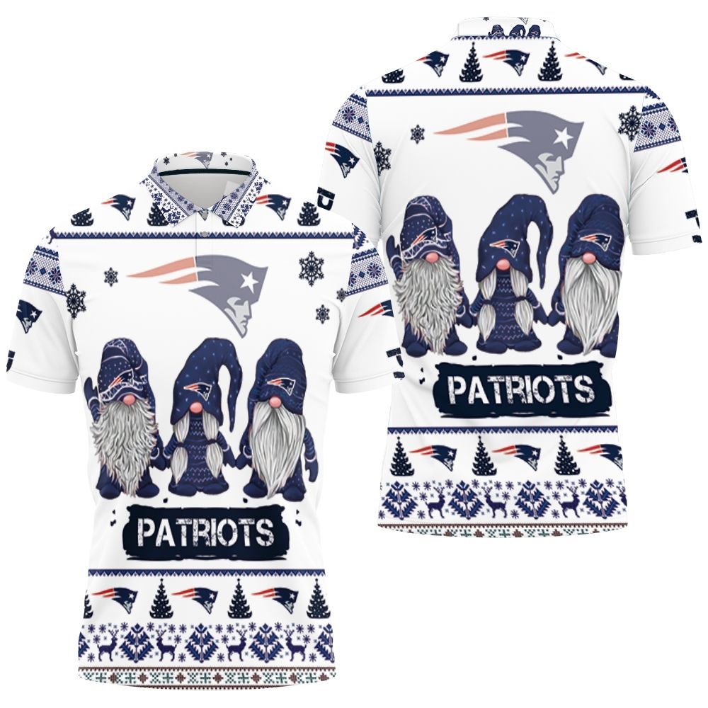 Christmas Gnomes New England Patriots Ugly Sweatshirt Christmas 3D Polo Shirt