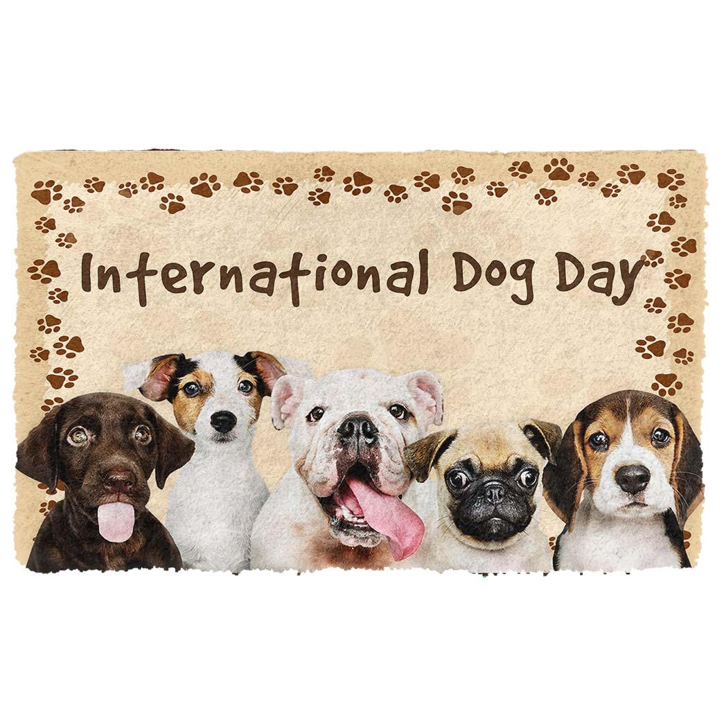 Gearhumans 3D International Dog Day Custom Doormat