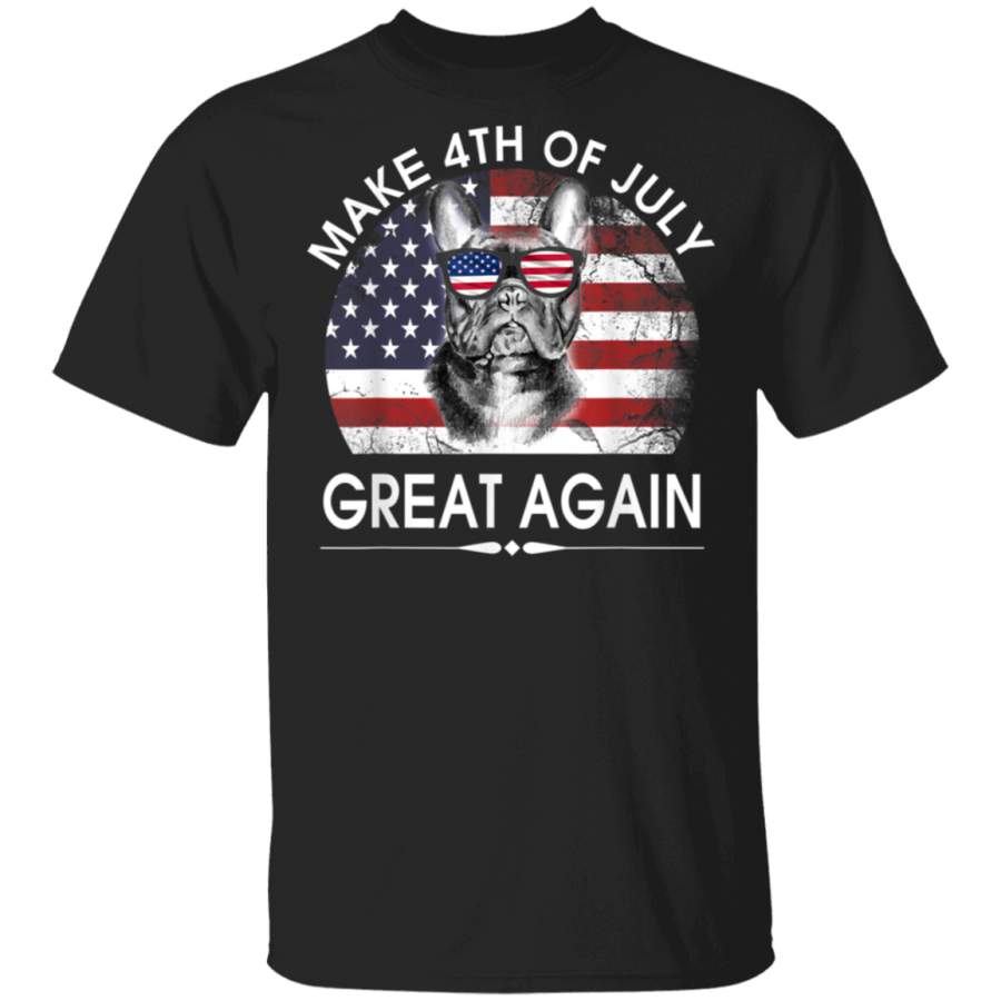 French Bulldog Make 4th Of July Great Again USA Dog flag TShirt