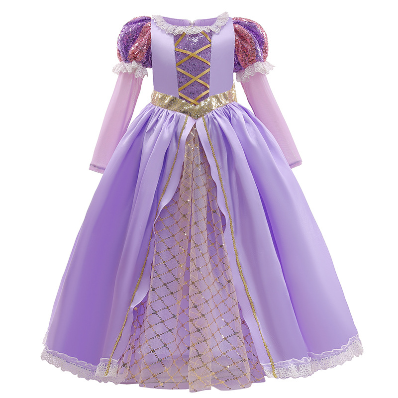 Summer Dresses Girls Cosplay Rapunzel Dress Girls Anime Princess Dress Children Carnival Costume Birthday Party Dress Ball Gown alx