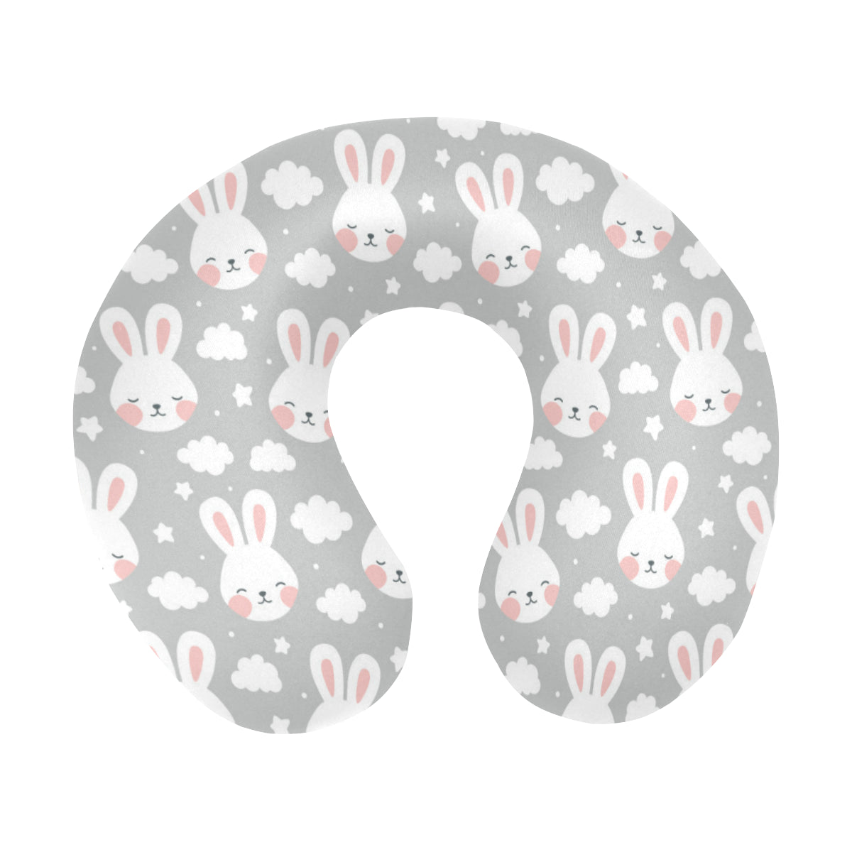 Rabbit Cloud Pattern U-Shaped Travel Neck Pillow