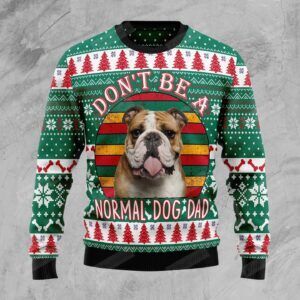 Bulldog Dog Dad Ugly Christmas Sweater, All Over Print Sweatshirt