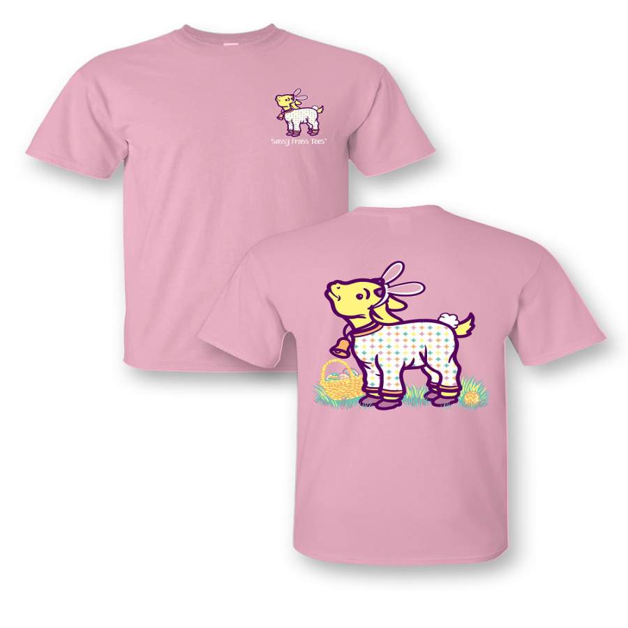 Sassy Frass Easter Goat In Pajamas Bunny Rabbit Bright Girlie T Shirt