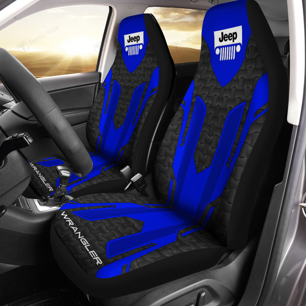 Jeep Wrangler Car Seat Cover (Set Of 2) Ver 15 (Blue)