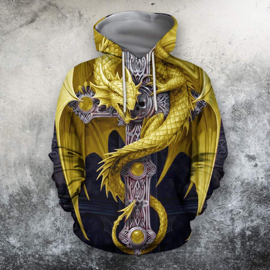 3D AOP Yellow Dragon Shirt