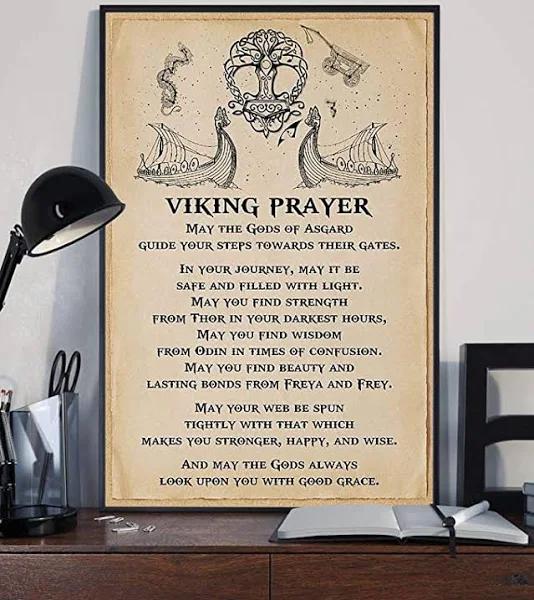 Norse Mythology Viking Prayer Wall Art Poster – MD – Home Decor Styles