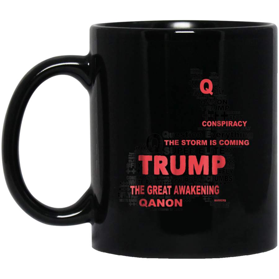 QAnon Mug  Follow the White Rabbit Wordcloud Clues