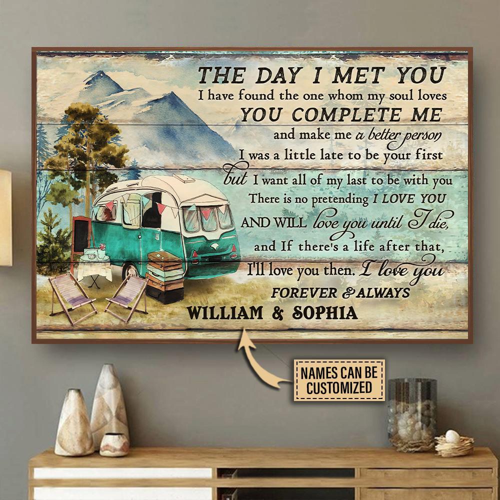 Aeticon Gifts Personalized Mountain Camper Couple The Day I Met Canvas Mom Dad Gift Home Decor