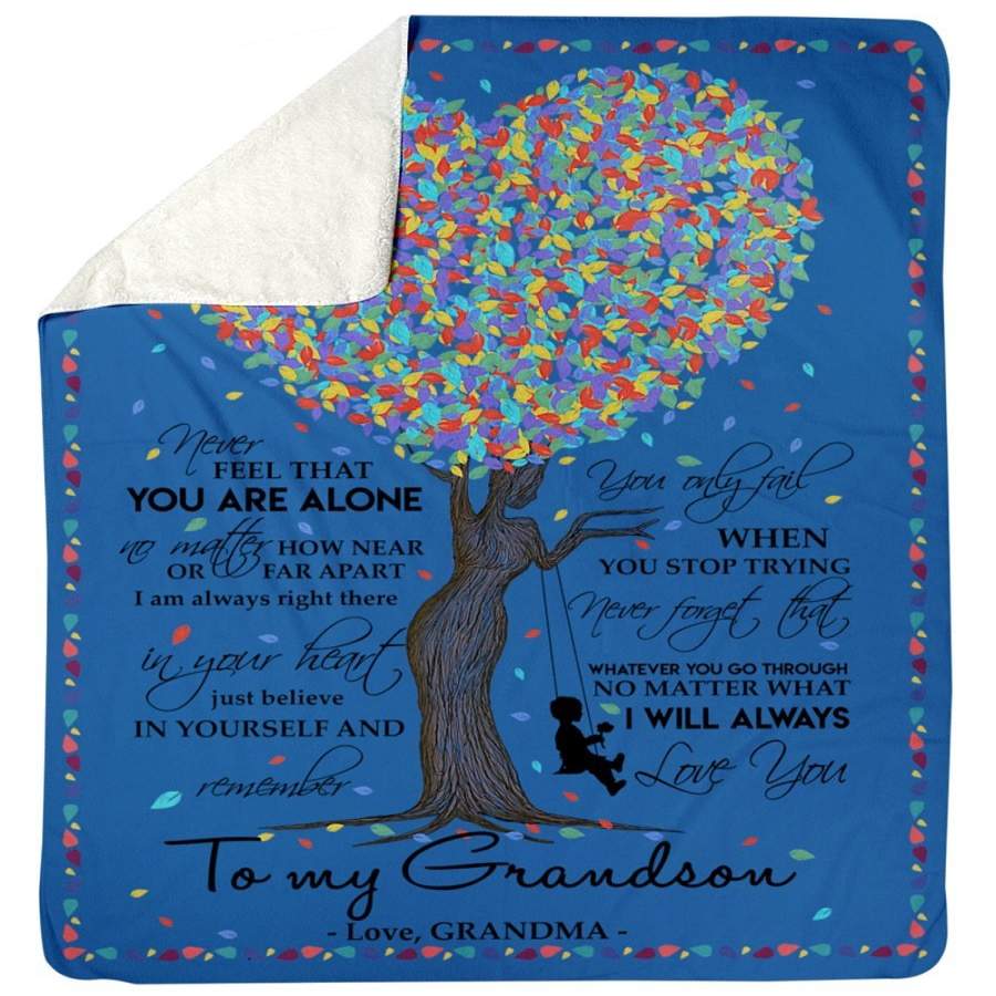 To My Grandson I Will Always Love You Custom Design Gifts From Grandma Sherpa Blanket