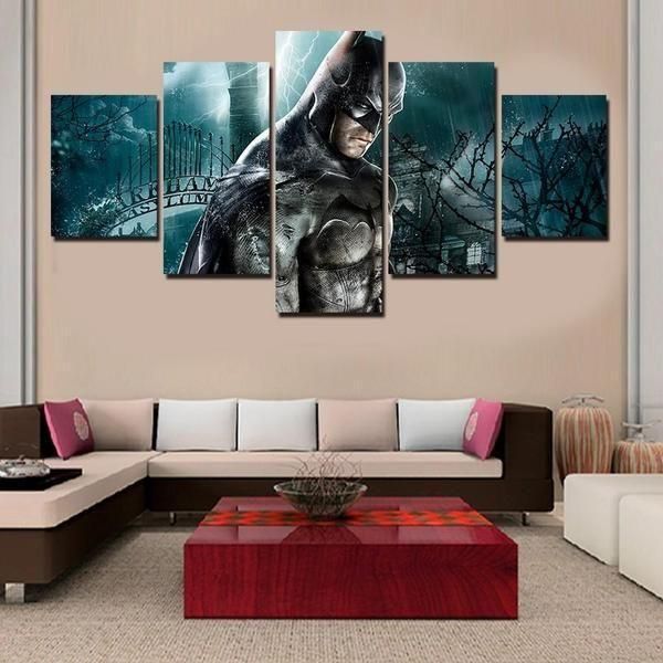 Angry Batman Dc 5 Panel Canvas Art Wall Decor