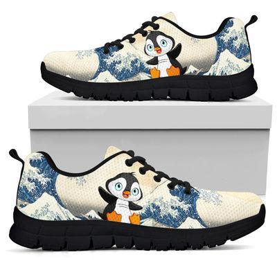 Penguin Beach Sneakers, Sneaker Personalized Shoes Custom Name, Text For Women, Men