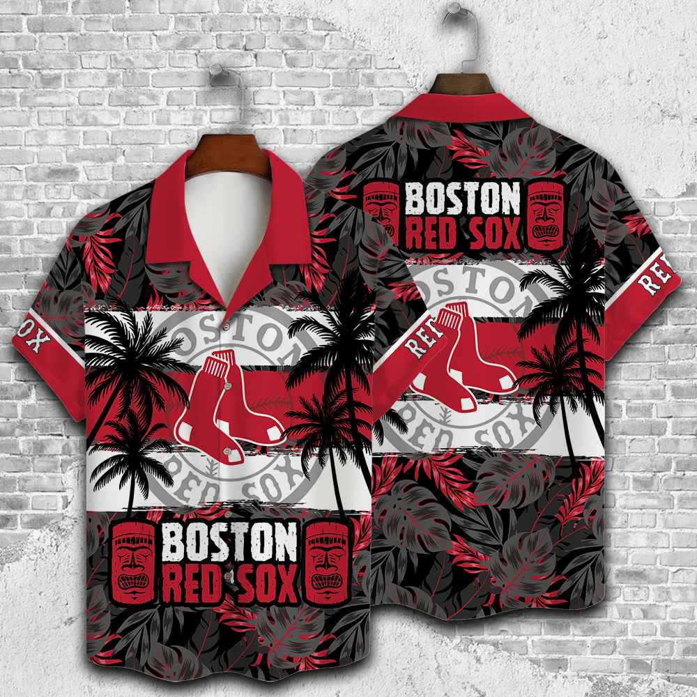Boston Red Sox Palm Tree Aop Hawaiian Shirt V23