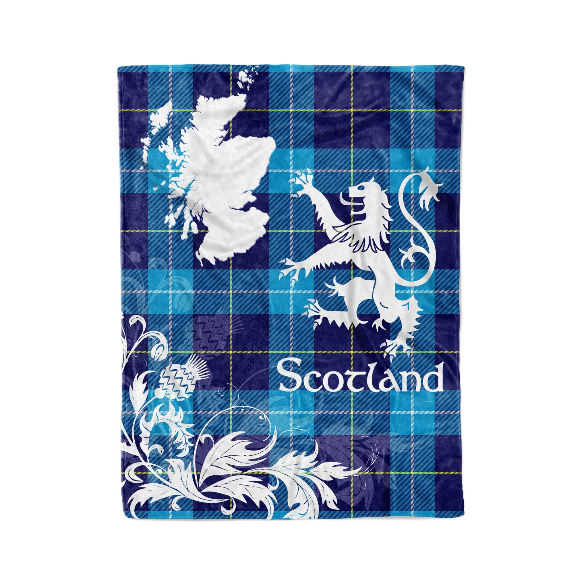 Tartan Plaid Fleece Blanket Tartan Blanket Thistle And Lion Scottish Clan Mckerrell Plaid Blanket