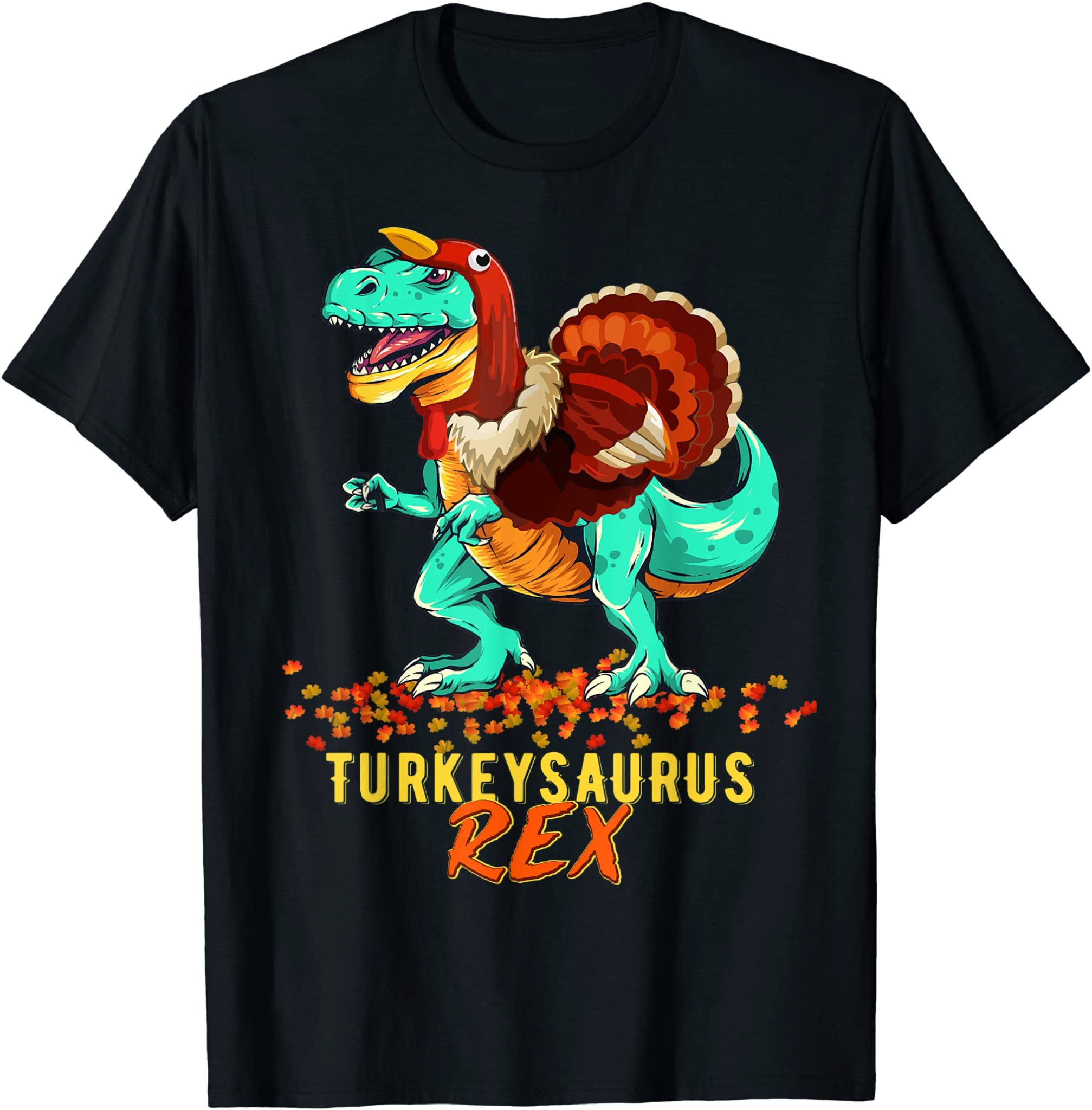 Coolest Turkey Trex Dinosaur Happy Thanksgiving Boys Funny T-Shirt