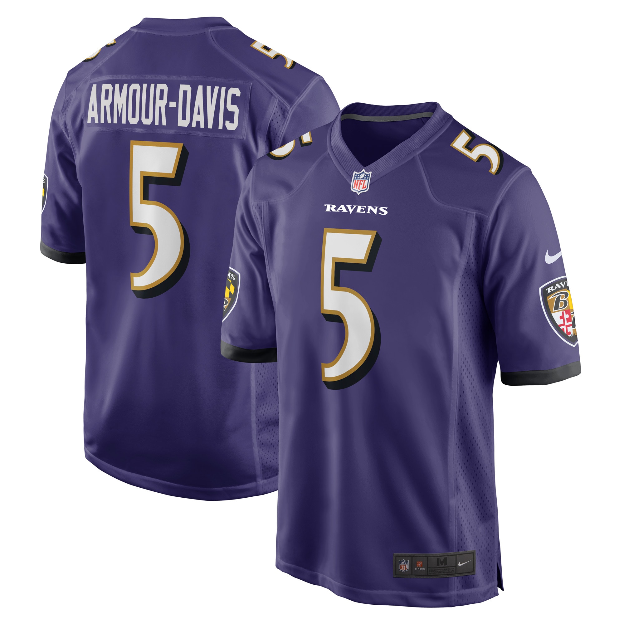 Men’s Baltimore Ravens Jalyn Armour-Davis Purple Game Player Jersey