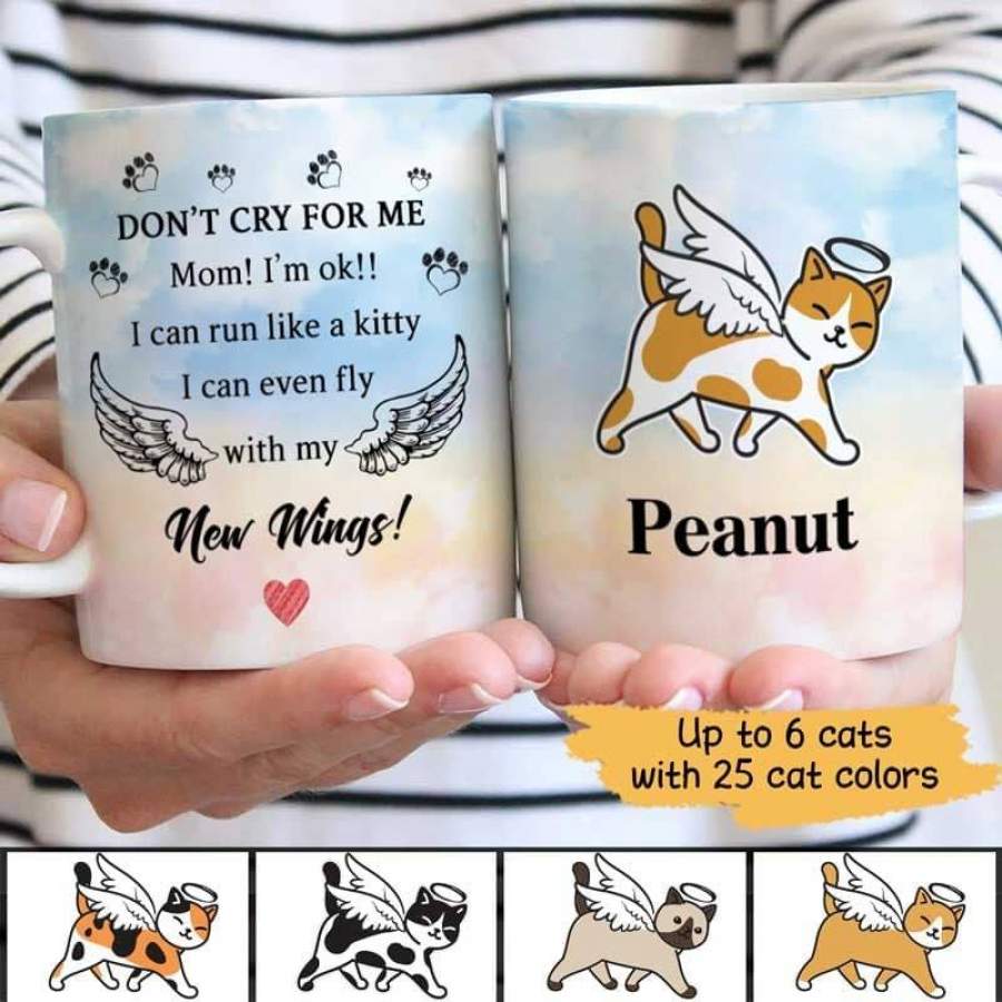 Cat Memorial Don‘t Cry Mom Sky Personalized AOP Coffee Mug