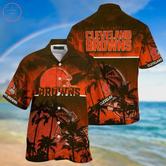 Gift For Husband Dad Cleveland Browns Palm Hawaii Shirt Ha69334