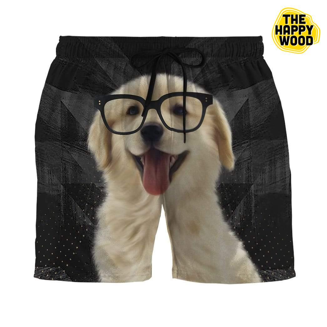 Labrador Retriever Puppy Smile 3D Beach Shorts Trunks Size L