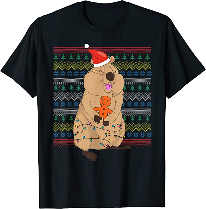 Ugly Christmas Aussie Merry Xmas Australia Animal Quokka T-Shirt