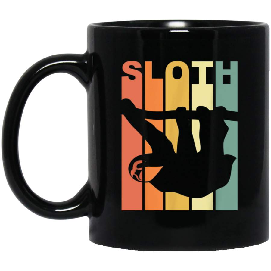 Vintage Sloth Black Mug