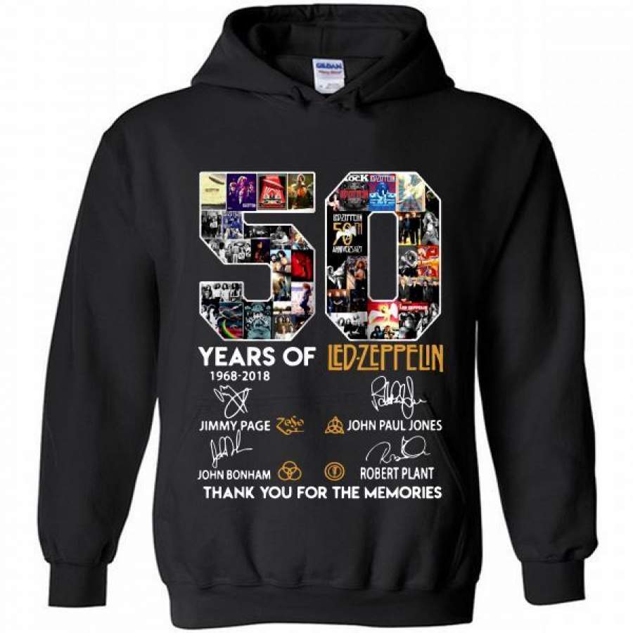 50 Years Of Led Zeppelin Thank You For The Memories signature Hoodie