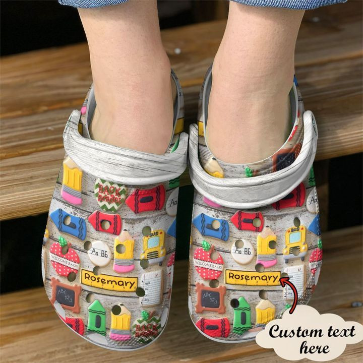 Teacher Personalized Name 3D Cookies Crocband Clog Shoes For Men Women