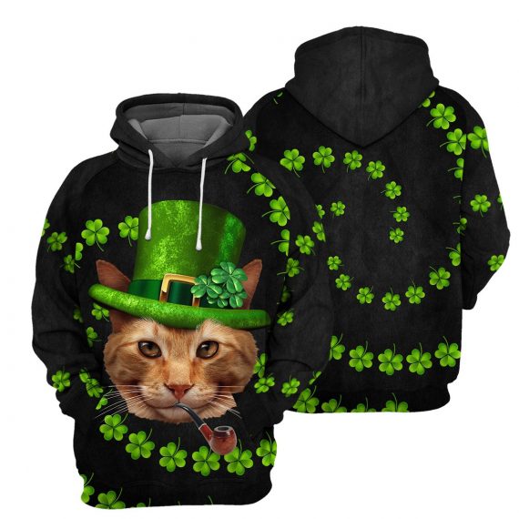 Irish Cat All Over Print Unisex Hoodie Cat Lovers