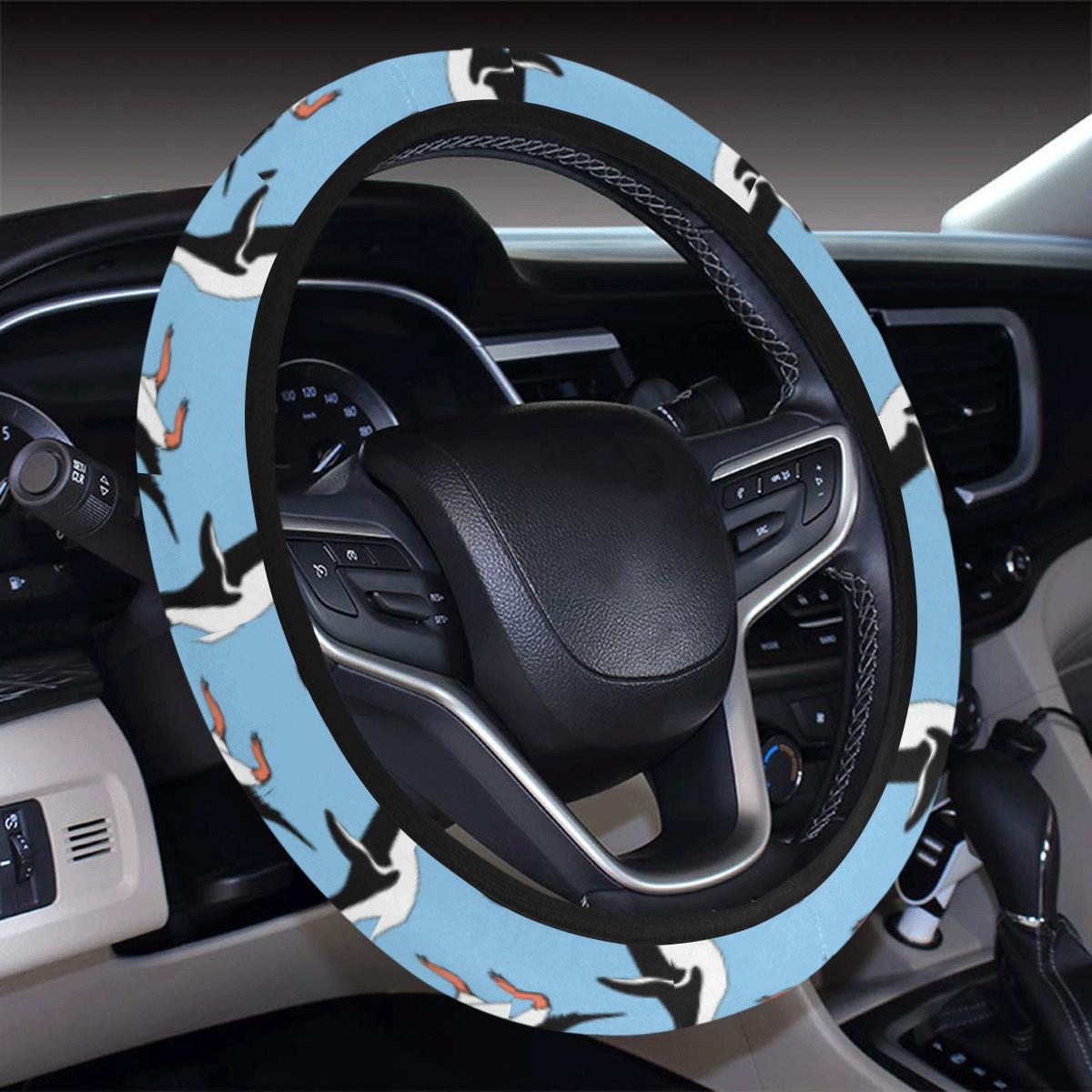 Penguin Dance Pattern Steering Wheel Cover With Elastic Edge