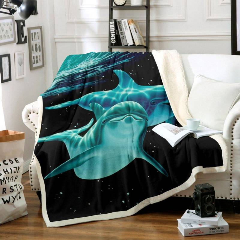 3d Dolphin HM1401001TT Sherpa Fleece Blanket