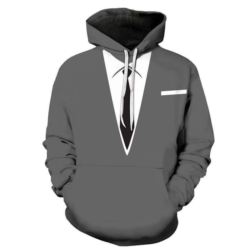 Formal Tie Print Hoodie