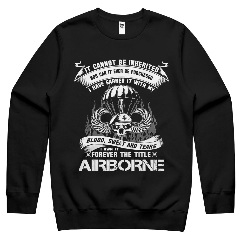 I Own It Forever The Title Airborne Army Ranger Veteran Crewneck Sweatshirt