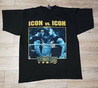 Wwf Wwe Icon Vs Icon The Rock Hulk Hogan Wrestlmania Vintage T Shirt 4587