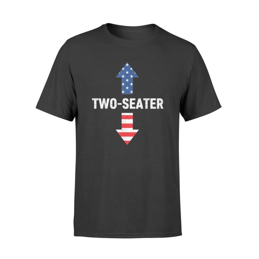 YOLOstuff Mens Joke Two Seater Arrow 4th Of July American Flag T-shirt